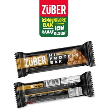 Züber Fıstık Ezmeli Hi-Protein Yüksek Protein Bar